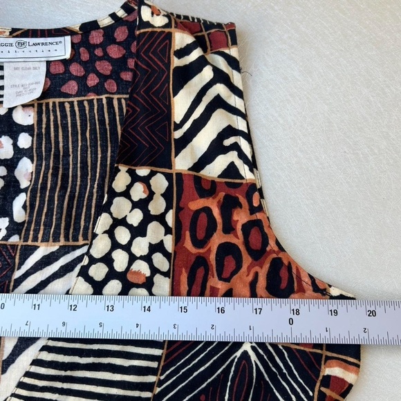 Vintage Black and brown patchwork vest with a boho vibe Women Size Medium - Picture 4 of 5